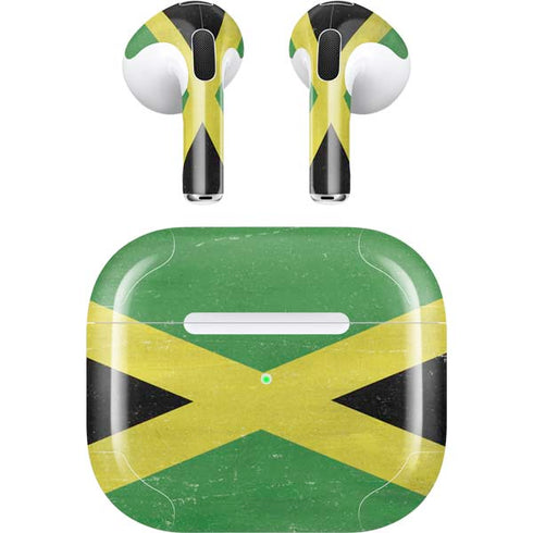 Jamaica Flag Distressed Apple AirPods (3rd Gen 2021) Skin